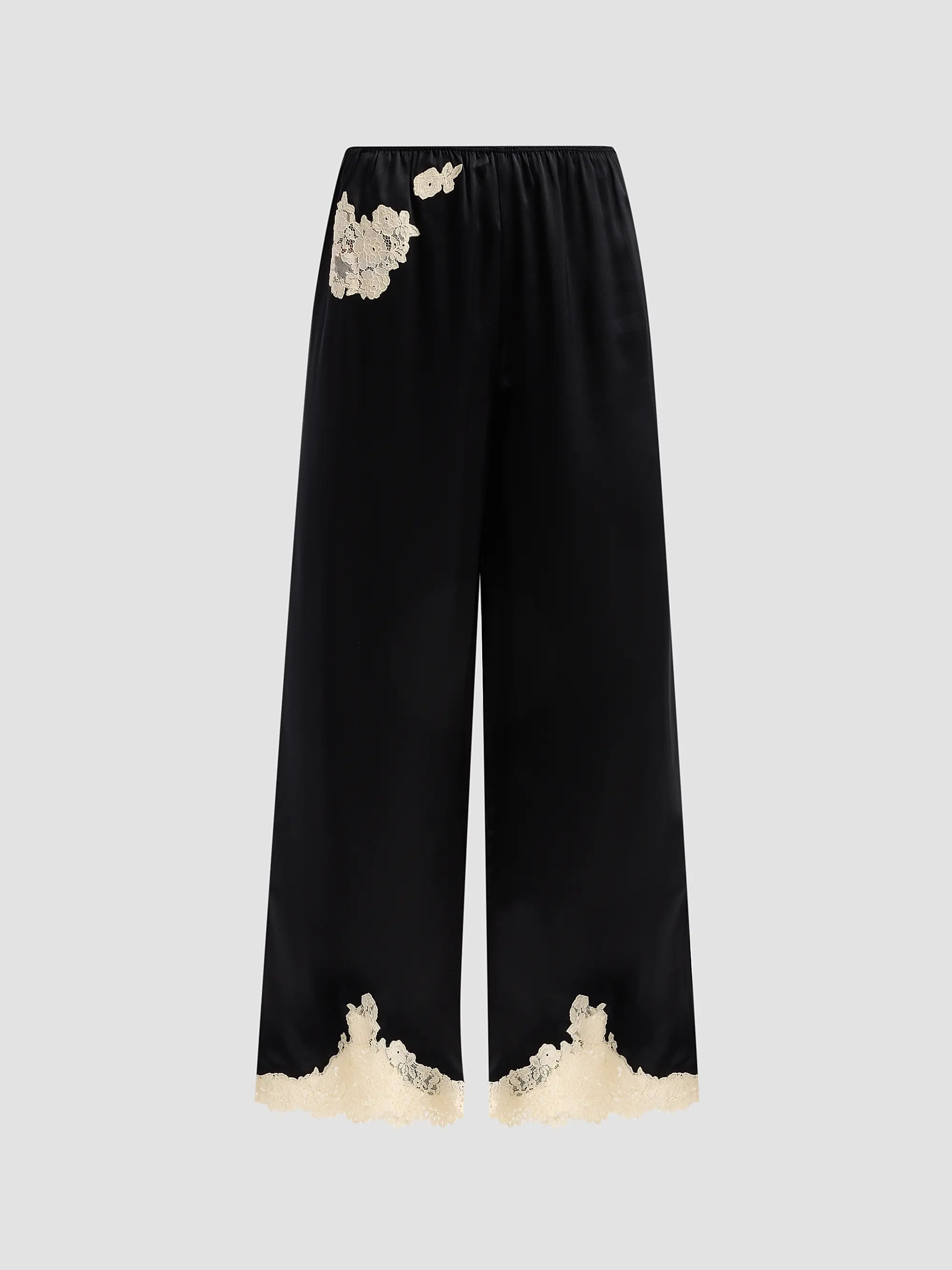D\u00d4EN Lavon Lace-Trim Silk Pants | Saks Fifth Avenue | Saks Fifth Avenue