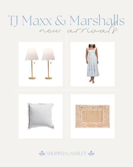 New arrivals I am loving at TJ Maxx and Marshall’s!
💙 Set of 2 scallop lamps for $49.99
💙 Blue and white linen dress for $29.99
💙 Blue and white scallop pillow for $29.99
💙 Erin Gates rug back in stock! 
Even more new arrivals linked! 

Grandmillennial, coastal grandmother, coastal grandma, blue and white, kids room decor, nursery decor, TJ Maxx, Marshall’s, budget friendly, designer look 

#LTKHome #LTKStyleTip