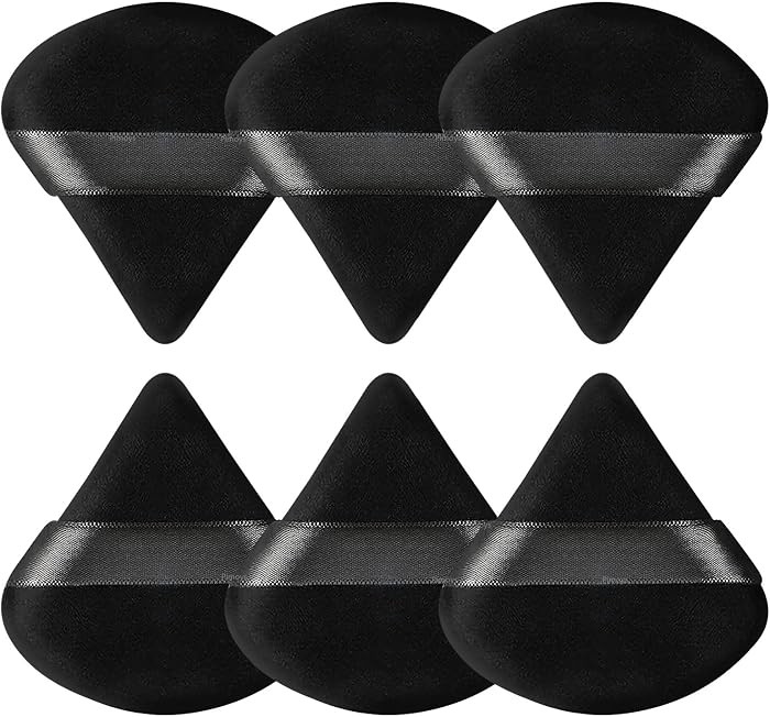 Pimoys 6 Pcs Powder Puff, Face Soft Triangle Makeup Puff Velour Makeup Sponge for Loose Powder (B... | Amazon (US)