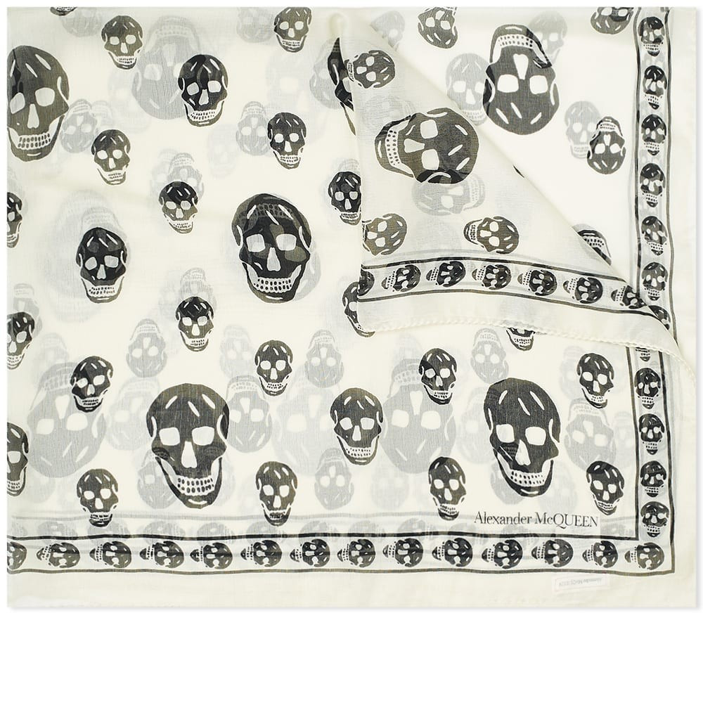 Alexander McQueen Men's Skull Scarf in Ivory/Black | END. Clothing