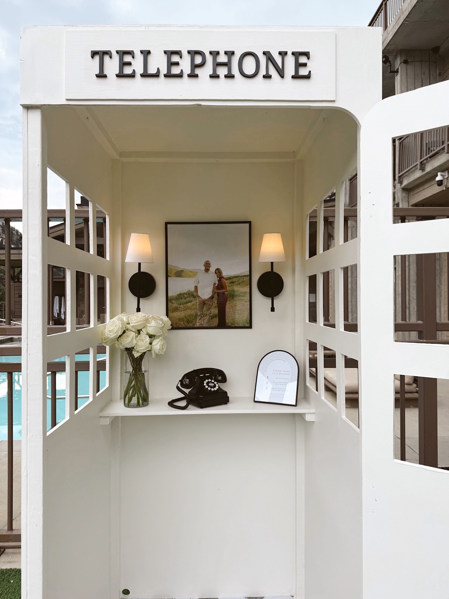 White telephone booth for wedding audio guestbook

#LTKWedding