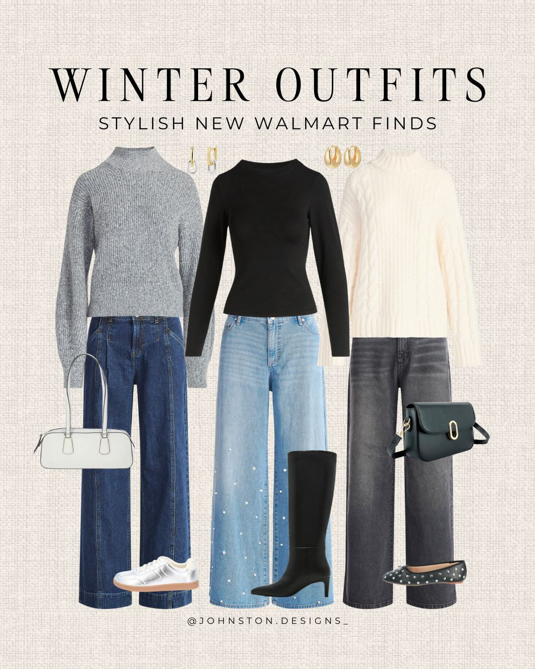 Winter outfits all from Walmart! Affordable clothing, styled look, women's fashion finds, winter capsule wardrobe, look for less, Walmart fashion.
 

 #LTKootd #LTKSeasonal #LTKFindsUnder50