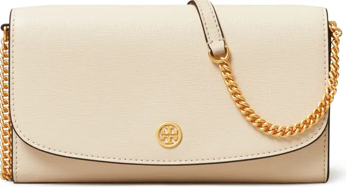 Tory Burch Robinson Leather Wallet on a Chain | Nordstrom | Nordstrom
