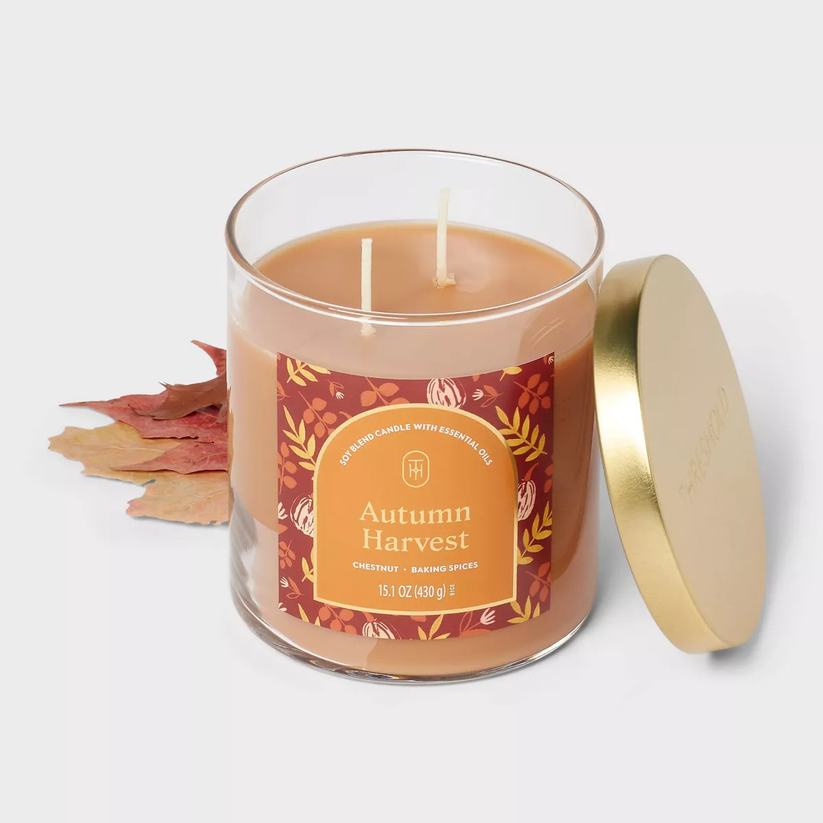 15.1oz 2-Wick Lidded Glass Jar Candle Autum Harvest - Threshold™ | Target