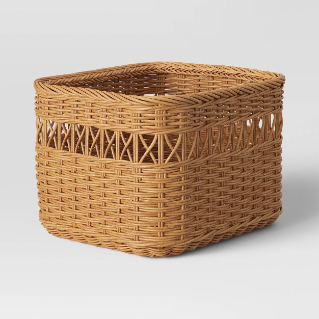 Mutliweave Rattan Cube Basket - Threshold™ | Target