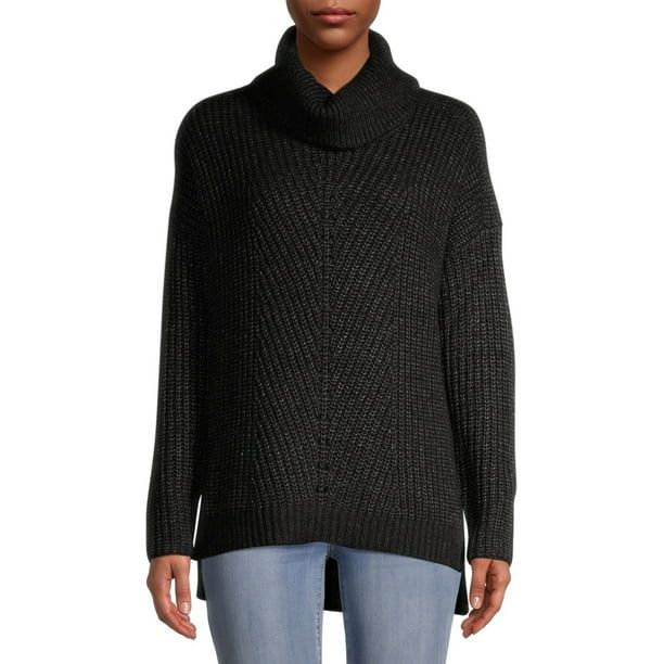 Time and Tru Women's Textured Cowl Neck Sweater | Walmart (US)