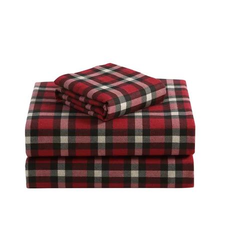 MHF Home Dover Plaid Red Sheet Set King | Walmart (US)