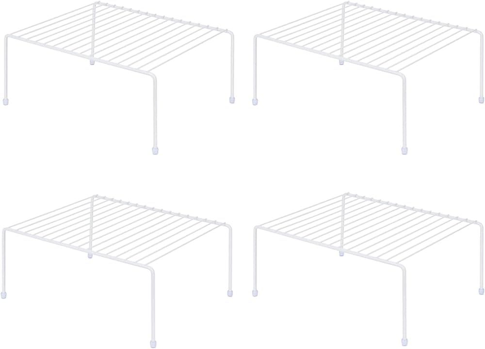 Set of 4 - Kitchen Storage Shelf Rack (13.1 x 10.2 Inch)/Plastic Feet - Medium - Steel Metal - Ru... | Amazon (US)