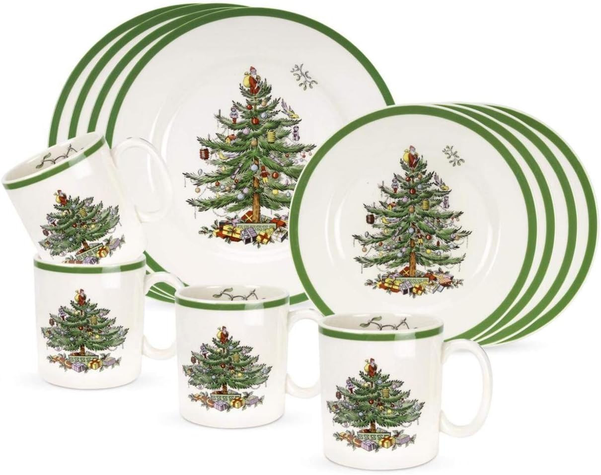 Spode Christmas Tree 12-Piece Dinnerware Set, Service for 4 | Amazon (US)