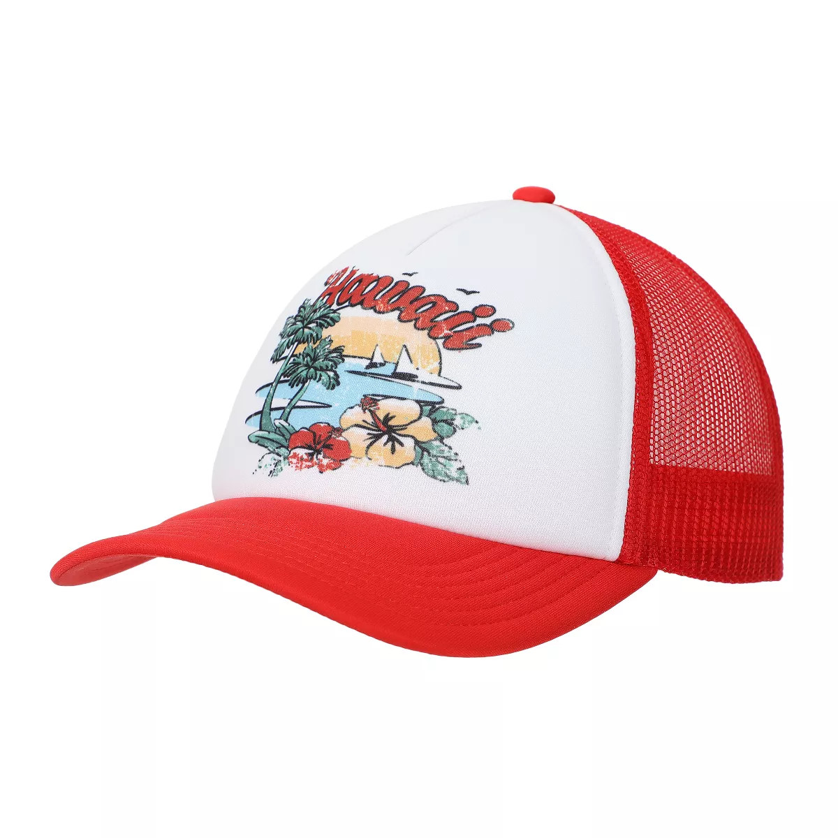 Hawaii Coast White & Red Foam Trucker Hat | Target