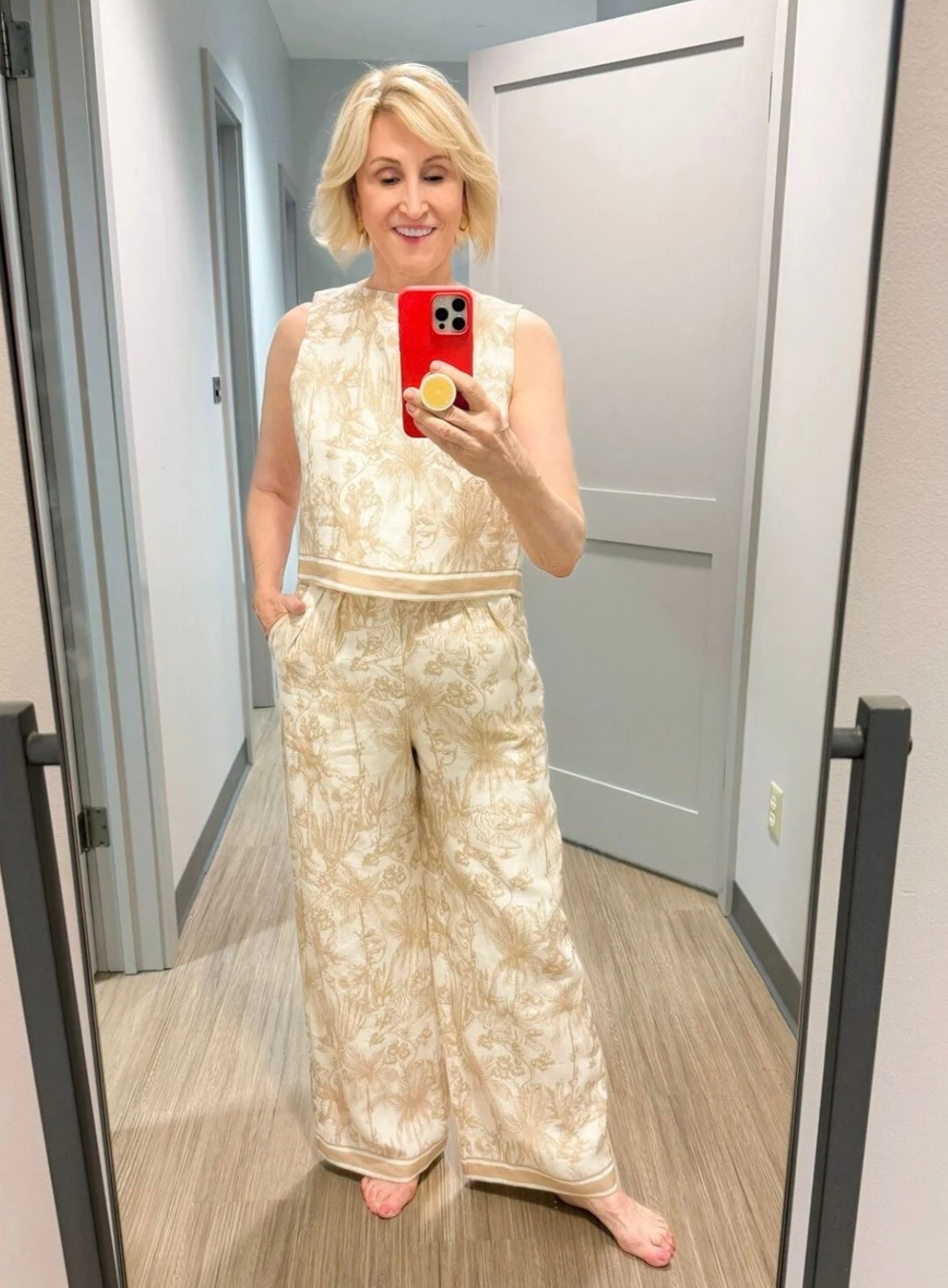 A little vacation energy, even on an ordinary day 🌴🤍

This matching linen set from Dillard’s with the beige palm print just feels so easy and relaxed—like something I’d pack for a getaway, but honestly love wearing at home just as much. Light, breezy, and effortlessly put together without even trying.

Simple pieces, but they somehow make everything feel a bit more calm and a bit more sunny ✨

#LTKgrwm #LTKSeasonal #LTKOver40