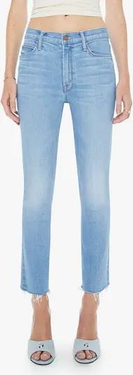 The Dazzler Raw Hem Mid Rise Crop Slim Straight Leg Jeans | Nordstrom