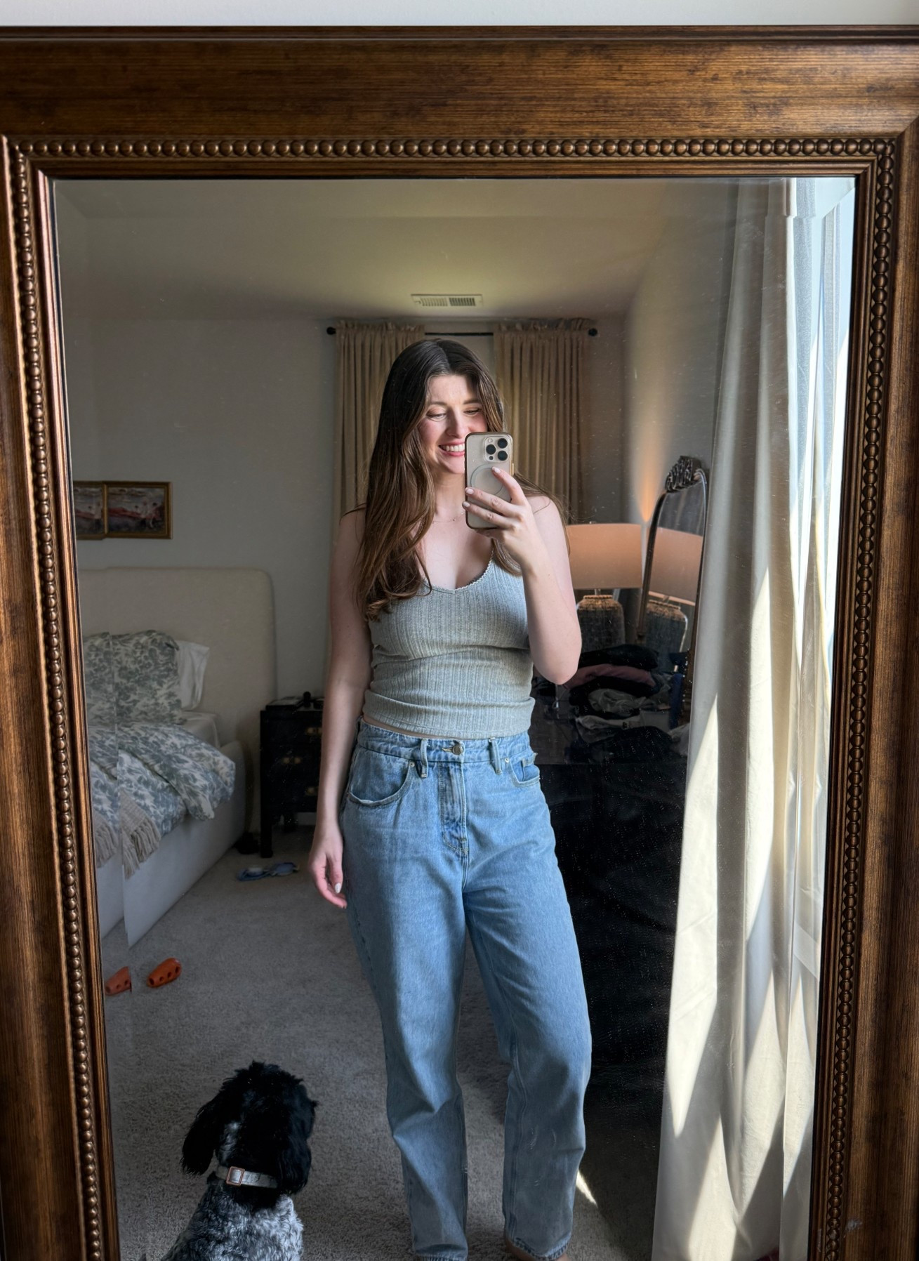 Cute basic tank top for spring 🩷 this @Target tank top was $12 and has the prettiest embroidered detail  