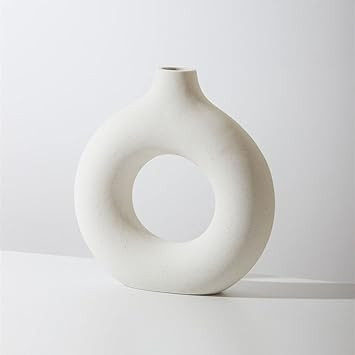 Home Decoration Flower Vase Ceramic Crafts Donut Vase Ornaments Vase Decoration Vase Ceramic Vase... | Amazon (US)