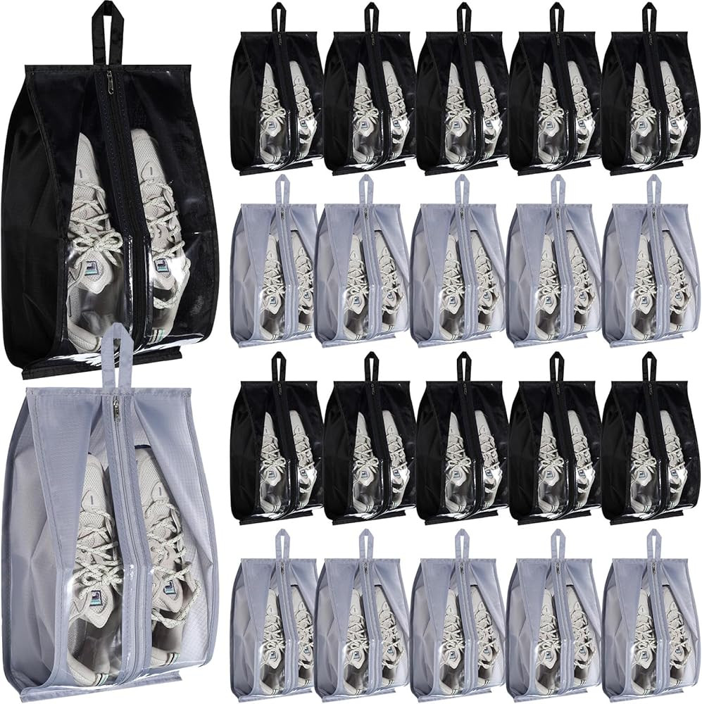 Windyun 20 Pcs Shoe Bags for Travel Waterproof Sneaker Bag Multi Color Shoe Carrier with Zipper P... | Amazon (US)