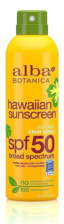 Alba Botanica Sunscreen Spray with Coconut Oil, SPF 50, 6oz | Amazon (US)
