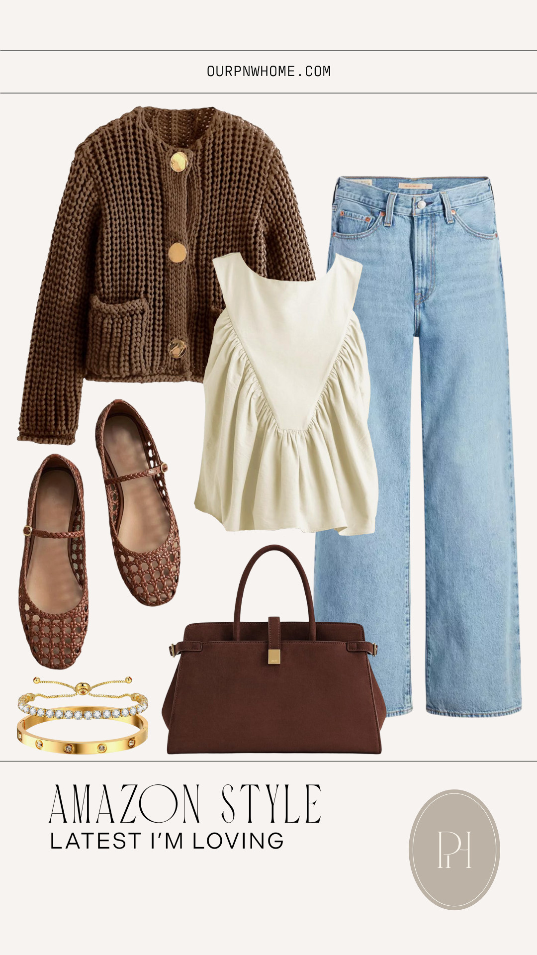 New Amazon style finds I'm loving for fall!

fall fashion, fall looks, fall style, fall outfit, wide leg jeans, light wash deni, flared jeans, white blouse, white top, brown cardigan, cardigan sweater, brown handbag, fall purse, fall shoes, mesh flats, brown flats, gold bracelets, gold accessories 

 #LTKStyleTip #LTKWorkwear #LTKItBag