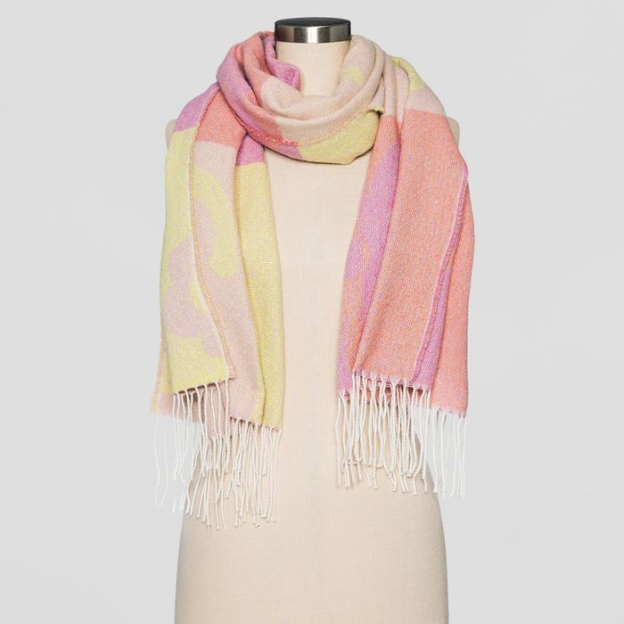 Women&#39;s Smile Heart Icon Blanket Scarf - Wild Fable&#8482; Pink/Yellow | Target