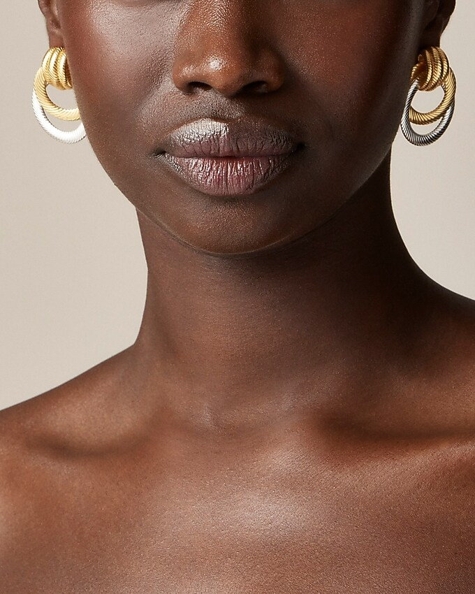 Interlocked textured hoop earrings | J. Crew US