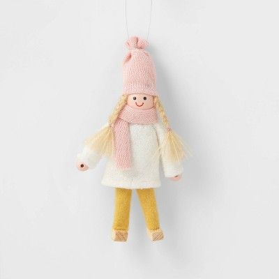 Kid with Pink Hat & White Sweater Christmas Tree Ornament  - Wondershop™ | Target