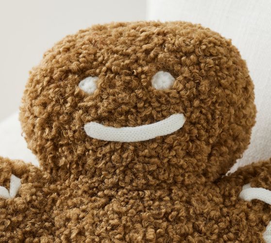 Cozy Teddy Gingerbread Shaped Pillow | Pottery Barn (US)