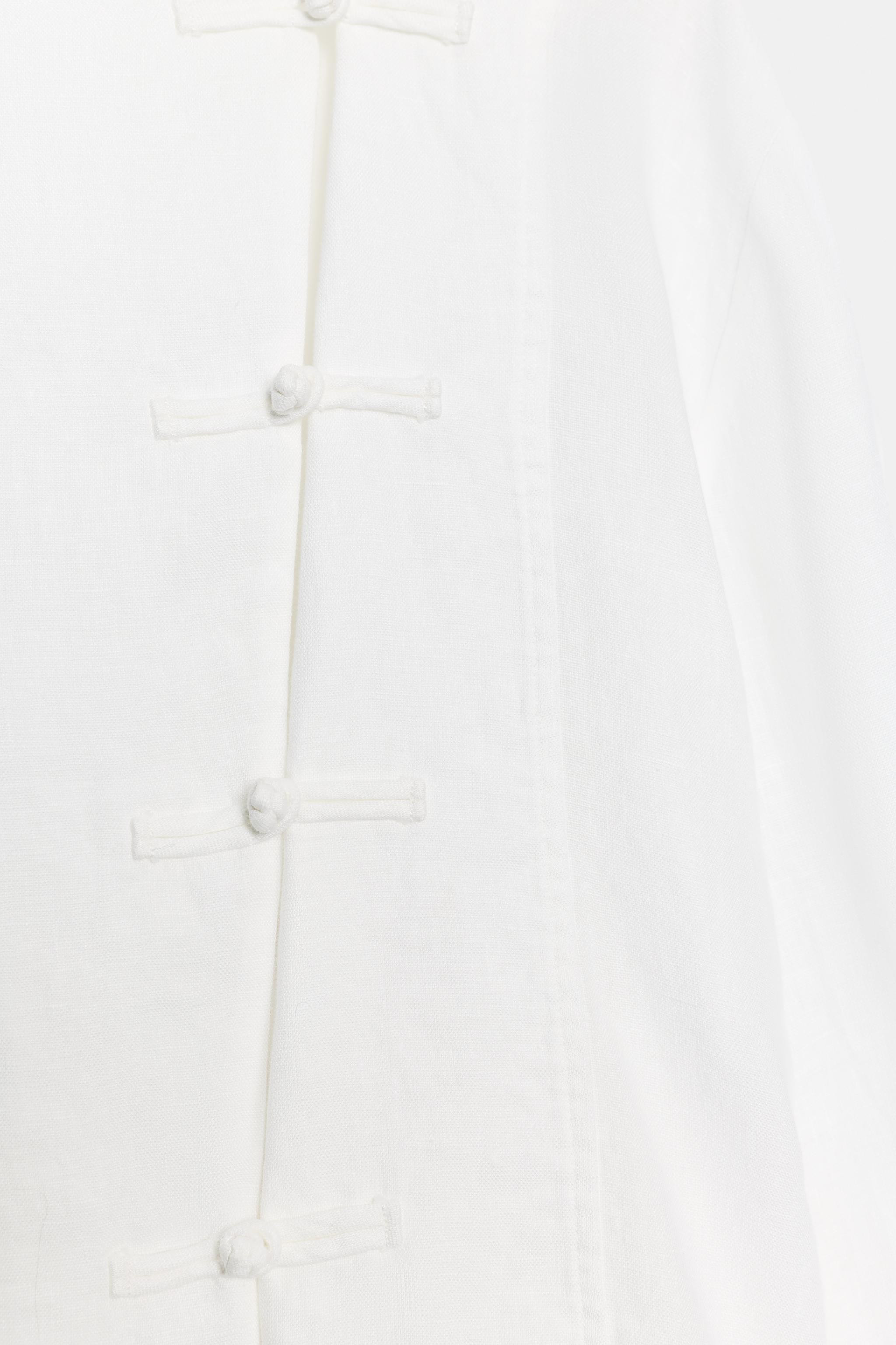 ZW COLLECTION 100% LINEN SHIRT WITH FROG FASTENING | Zara UK