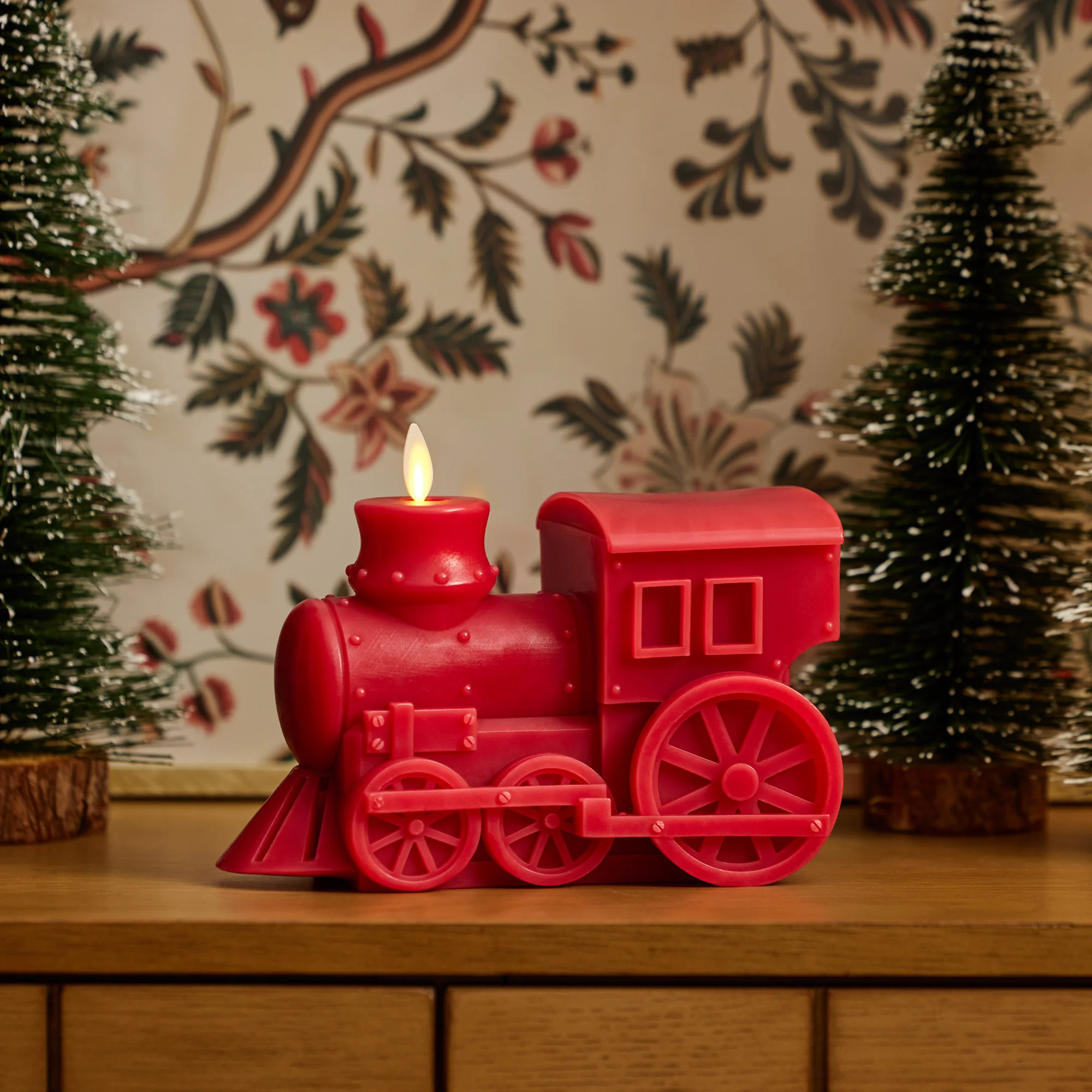 Holiday Red Flameless Candle Holiday Train | Luminara