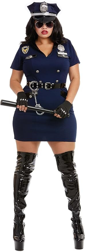 Dreamgirl Adult Womens Police Officer Costume, Sexy Police Dress, Pat U. Down Halloween Costume | Amazon (US)