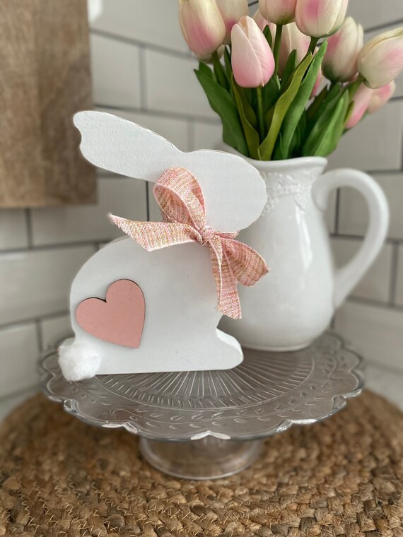 Pastel Colored Farmhouse-style Hand-cut Wooden Bunnies  | Etsy | Etsy (US)