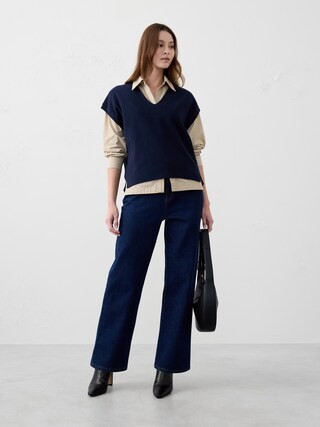 Textured V-Neck Sweater Vest | Banana Republic Factory