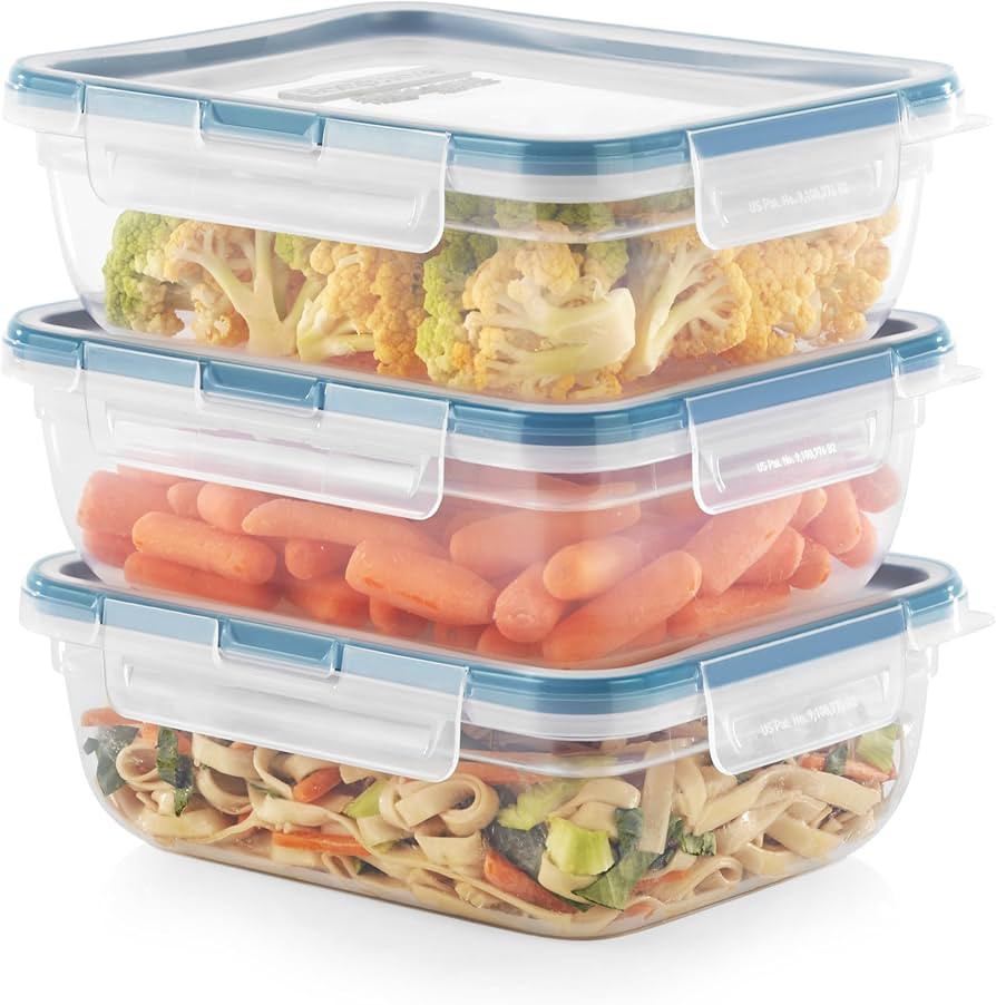 Snapware Plastic Total Solution 3-Pack (8.5-Cup) Food Storage Containers Set, Leakproof & Airtigh... | Amazon (US)