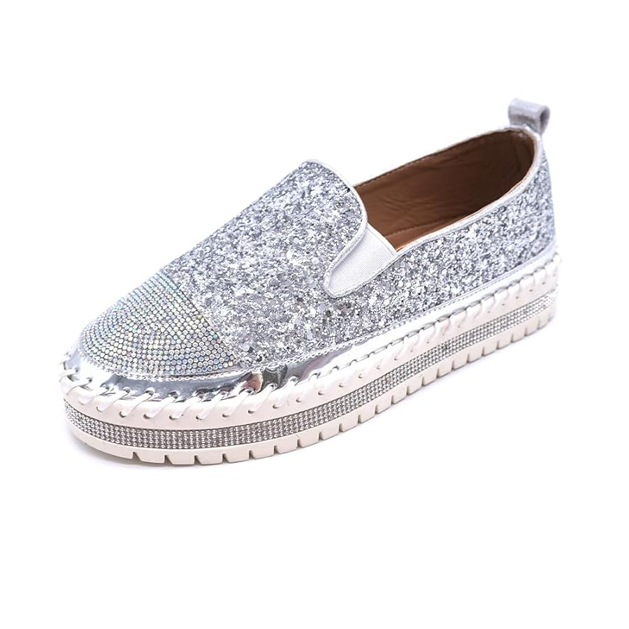 Women's Fashion Rhinestone Slip On Sneakers Casual Comfort Platform Walking Shoes Cute Bowknot Gl... | Amazon (US)