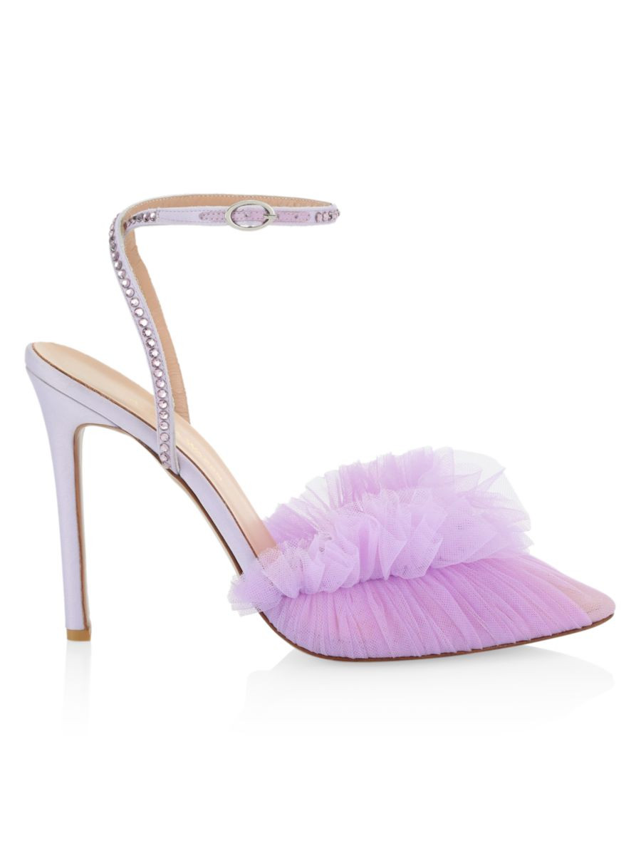 Franca Tulle Embellished Ankle-Strap Pumps | Saks Fifth Avenue