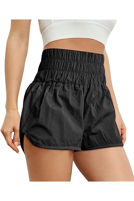 AUTOMET Womens High Waisted Athletic Shorts Elastic Casual Summer Running Shorts Quick Dry Gym Worko | Amazon (US)