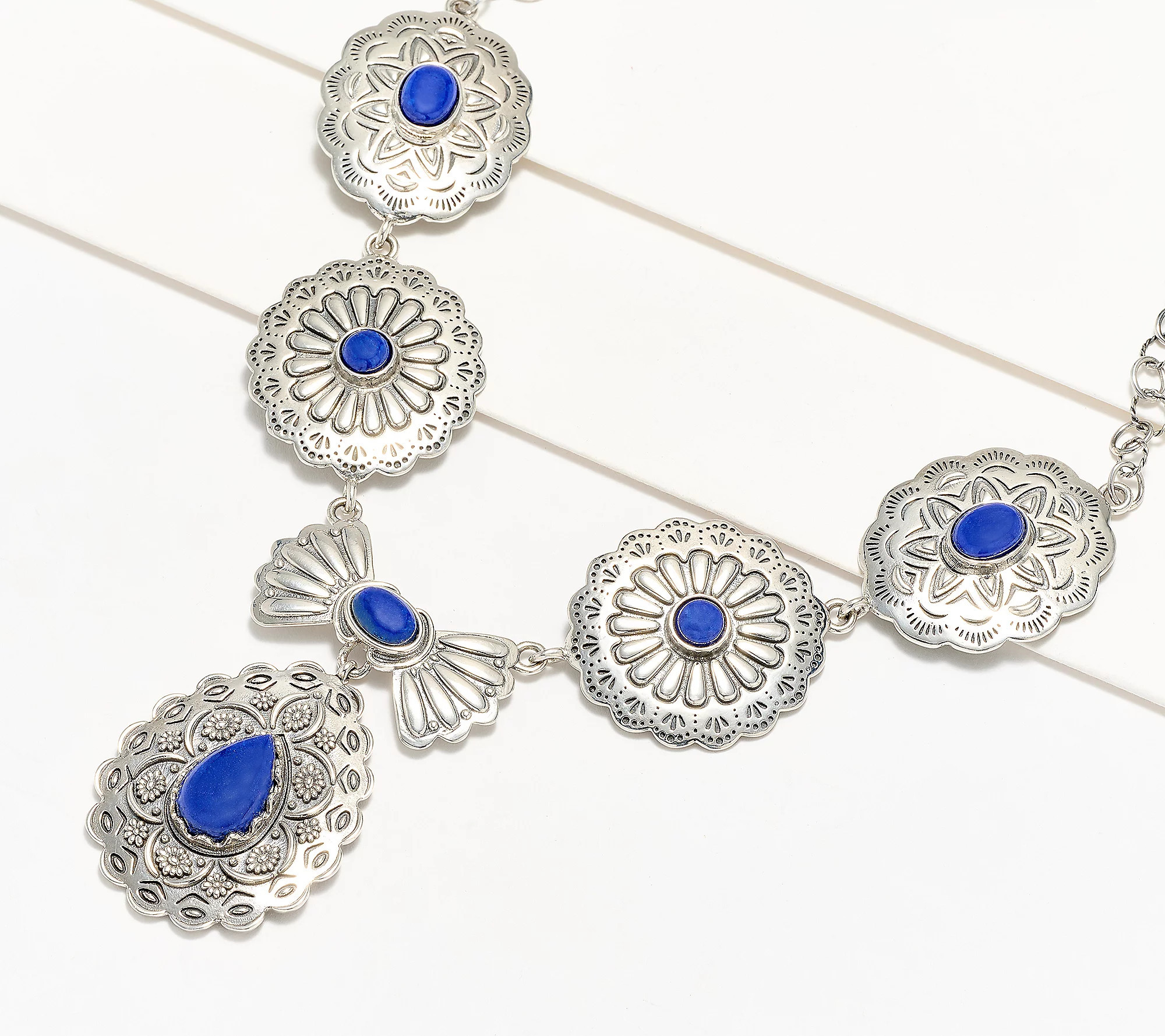 American West Sterling Silver & Gemstone Concha Necklace | QVC