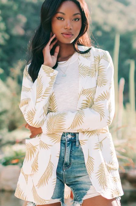 Beneath the Palms Linen Blazer | Amaryllis Apparel