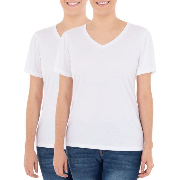 Women's Essential V-Neck T-Shirt, 2 Pack Bundle | Walmart (US)