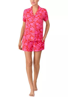 kate spade new york Women's Short Sleeve Boxer Pajama Set, Large | Belk