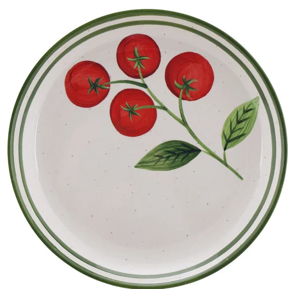 Better Homes & Gardens Tomato Beige Reusable Dishwasher-Safe 8.75" Round Bamboo Melamine Plastic ... | Walmart (US)