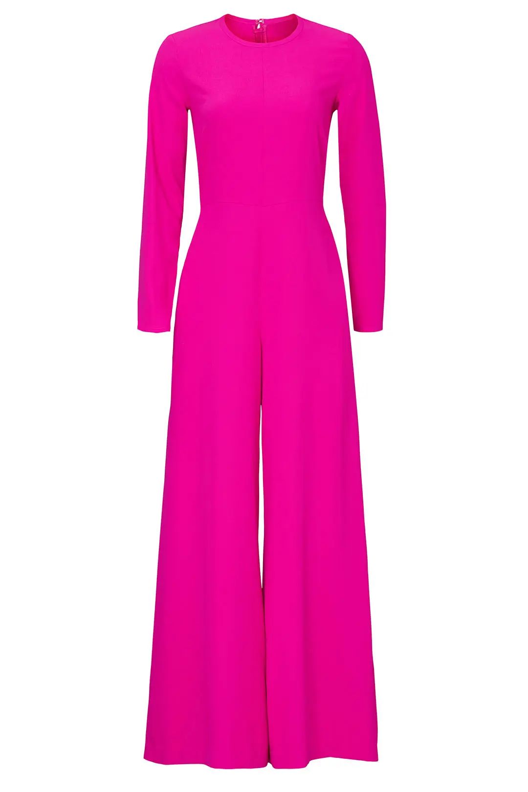 Adam Lippes Collective Long Sleeve Magenta Jumpsuit | Rent the Runway
