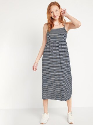 Soft Jersey-Knit Fit & Flare Midi Sundress for Women | Old Navy (US)