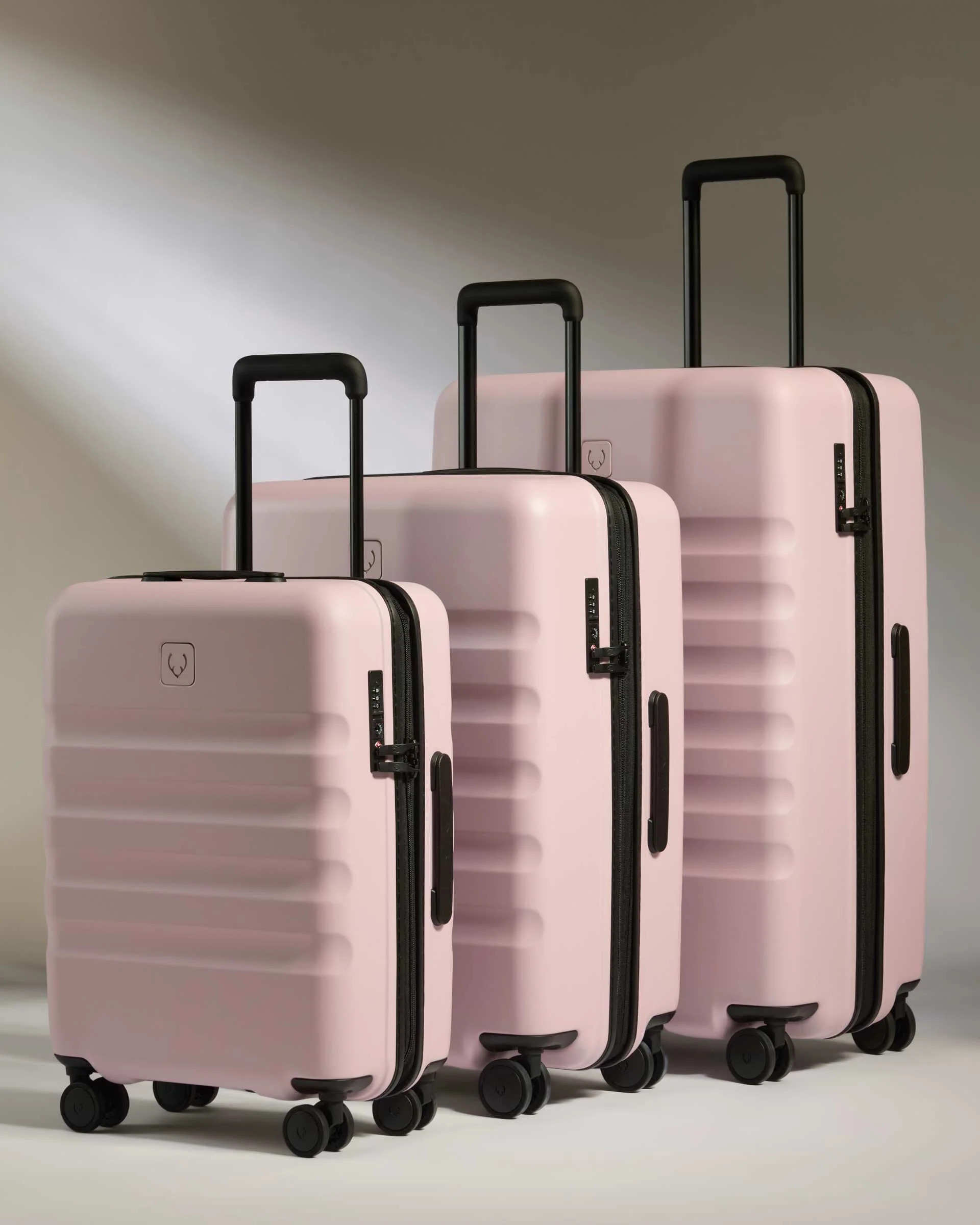 Suitcase Set in Moorland Pink - Icon Stripe | Lightweight & Hard Shell Suitcase | Antler UK