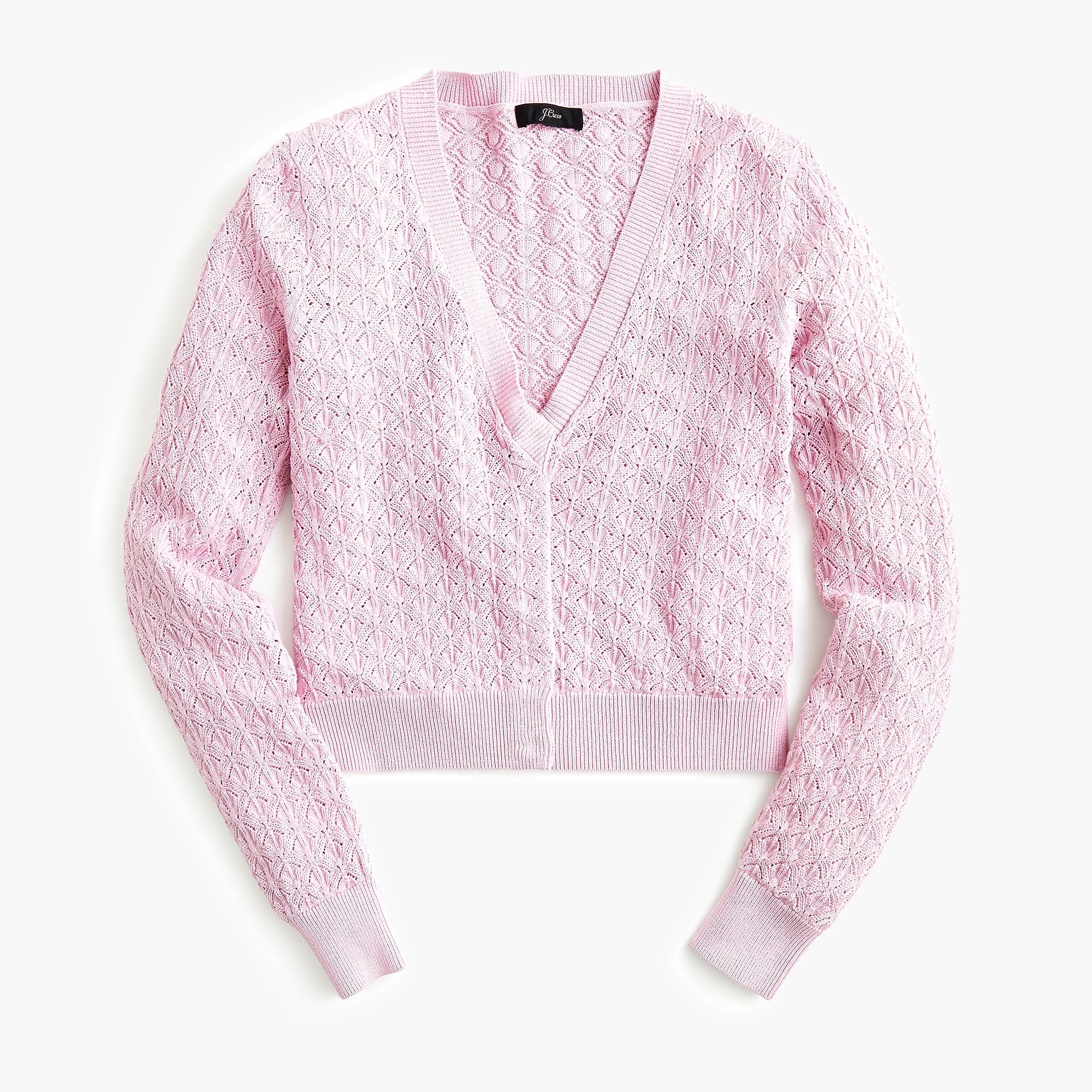 V-neck pointelle cardigan sweater | J. Crew US
