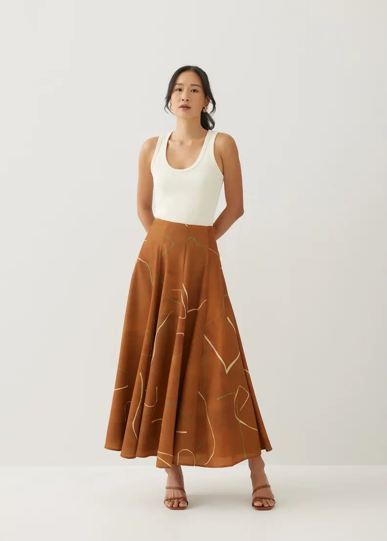 Abella Flare Maxi Skirt in Golden Hour | Love, Bonito USA
