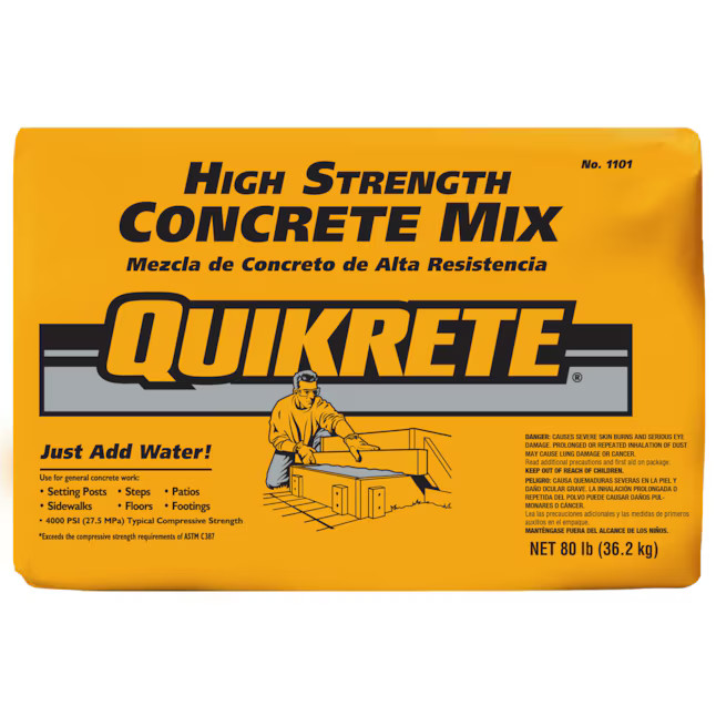 QUIKRETE 80-lb High Strength Concrete Mix | Lowe's