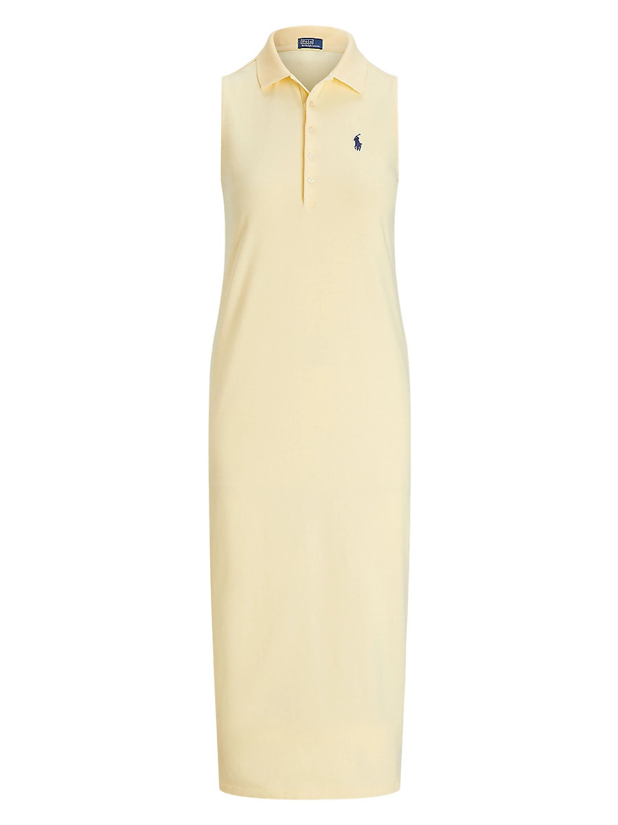 Women's Stretch Cotton Polo Midi-Dress - Yellow - Size Medium | Saks Fifth Avenue