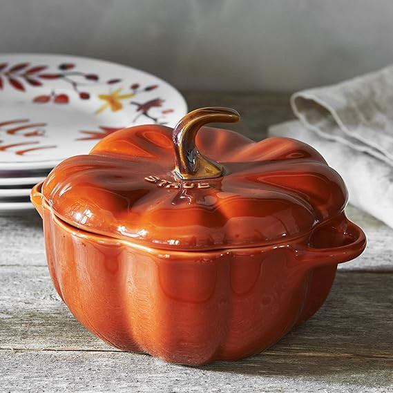 STAUB 0.5-qt Petite Ceramic, Oven & Stove Safe up to 572°F, Pumpkin Dish, Baking , Candy Dish, B... | Amazon (US)