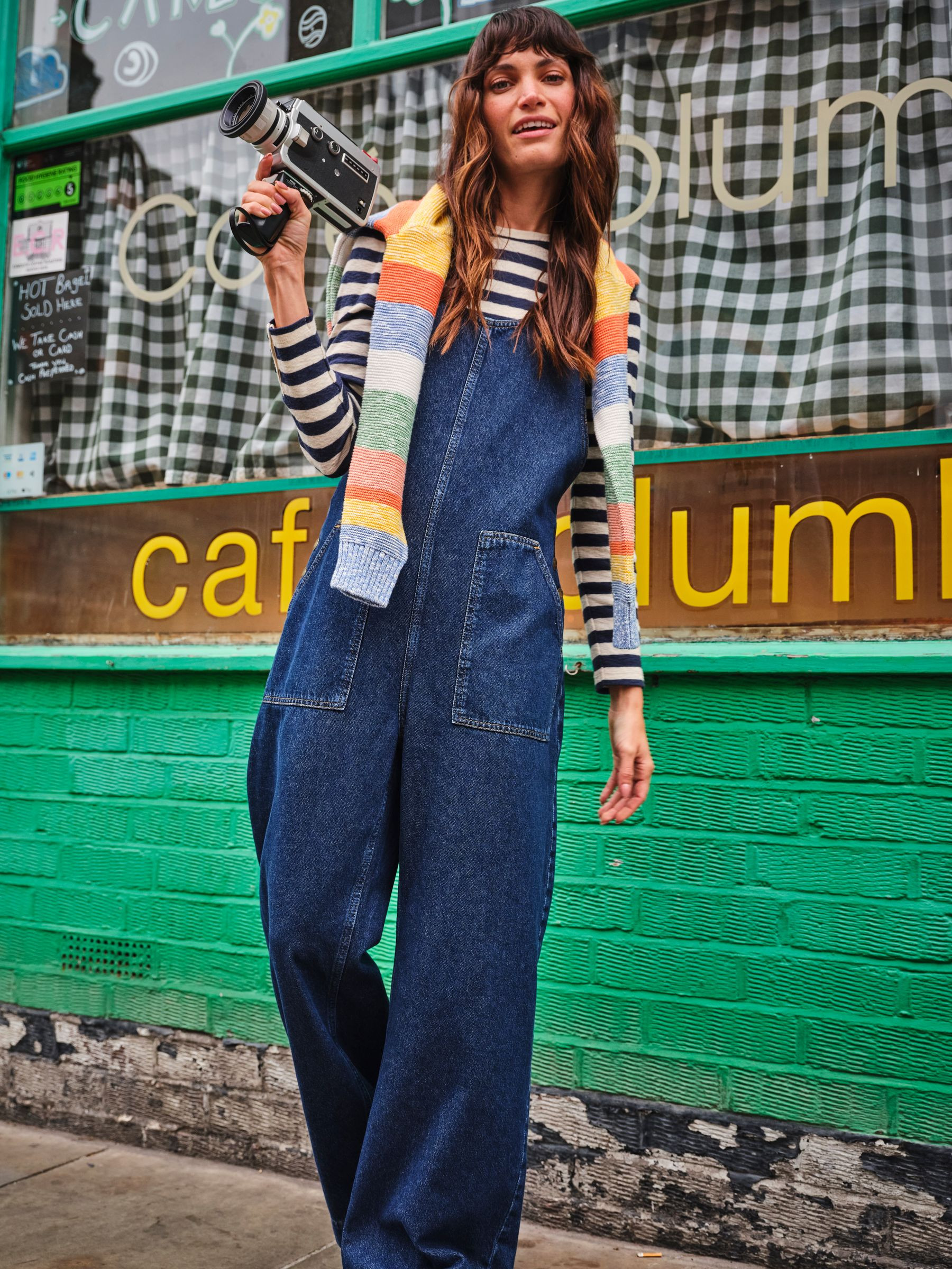 Raffles Blue Denim Dungaree | FatFace | Fat Face