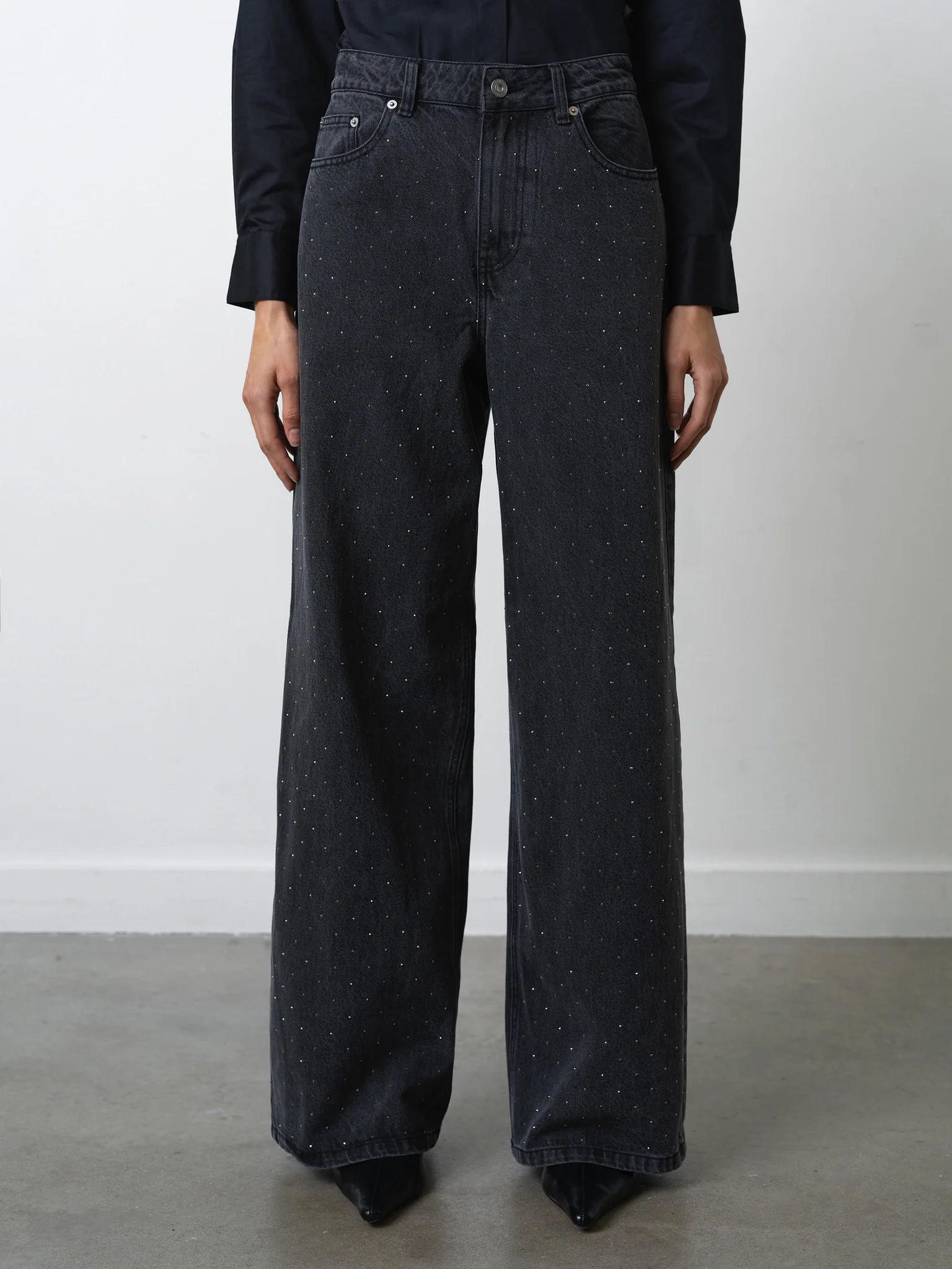 Ralphie Denim Embellished Wide Leg Jeans | French Connection (UK)