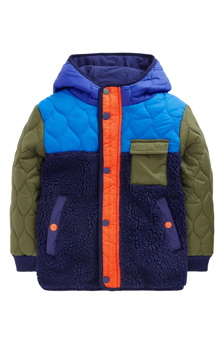 Mini Boden Kids' Colorblock Mixed Media Jacket | Nordstrom | Nordstrom